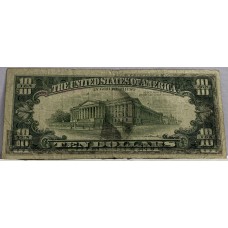 UNITED STATES OF AMERICA 1981 . TEN 10 DOLLARS BANKNOTE . ERROR . WET INK TRANSFER